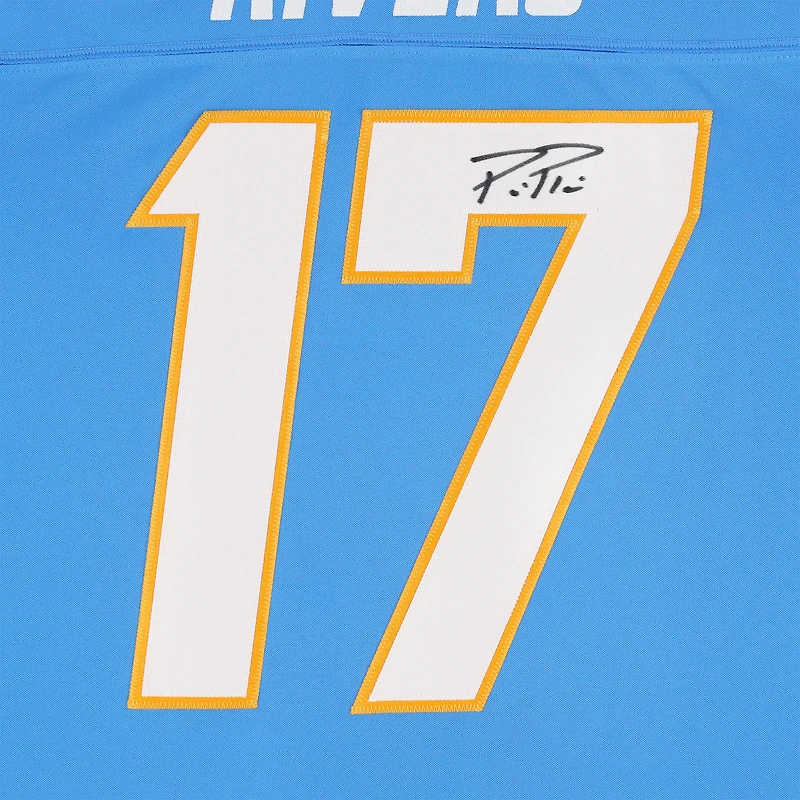 Maillot Nike Vapor Fuse Limited bleu poudré autographié par Philip Rivers des Chargers de San Diego