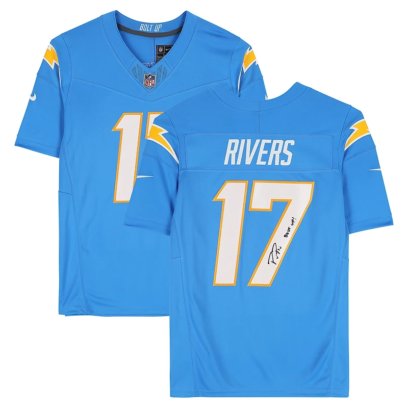Philip Rivers San Diego Chargers Autographed Powder Blue Nike Vapor Fuse Limited Jersey with "Bolt Up" Inscription