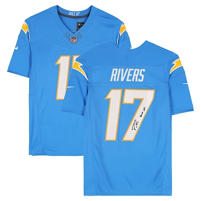 Philip Rivers San Diego Chargers Autographed Powder Blue Nike Vapor Fuse Limited Jersey with "Bolt Up" Inscription