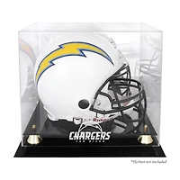 Vitrine de présentation du casque Golden Classic des Chargers de San Diego avec dos en miroir
