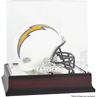 Vitrine de présentation pour mini casque avec logo en acajou des Chargers de San Diego