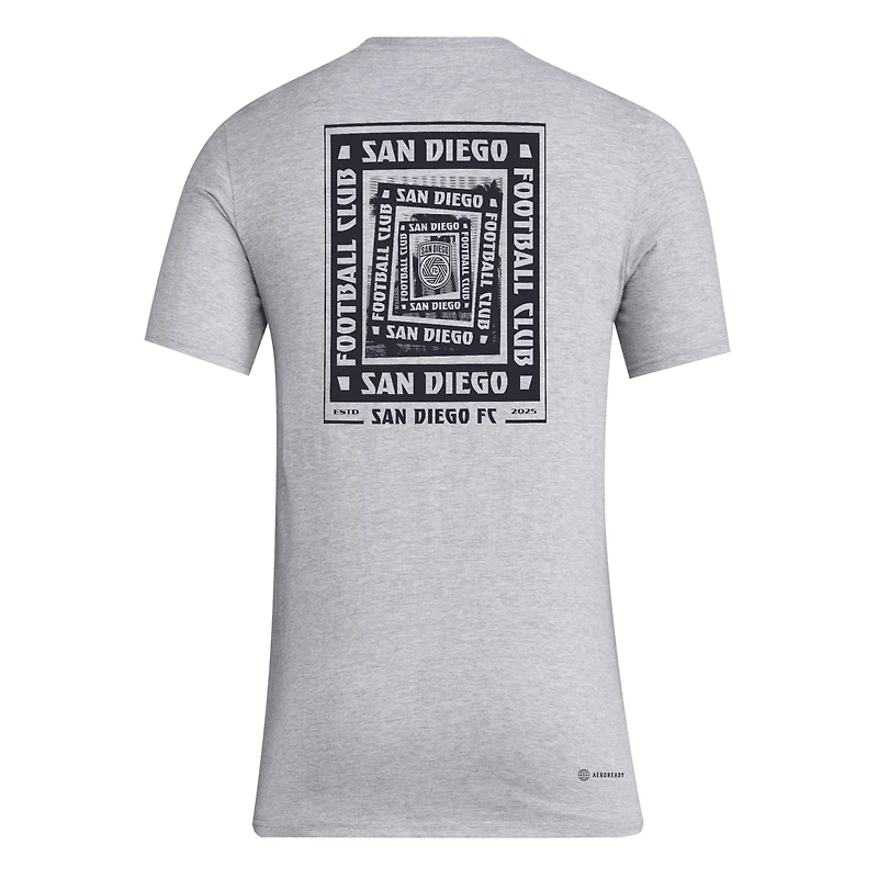 T-shirt cache-cœur adidas bleu marine San Diego FC pour homme