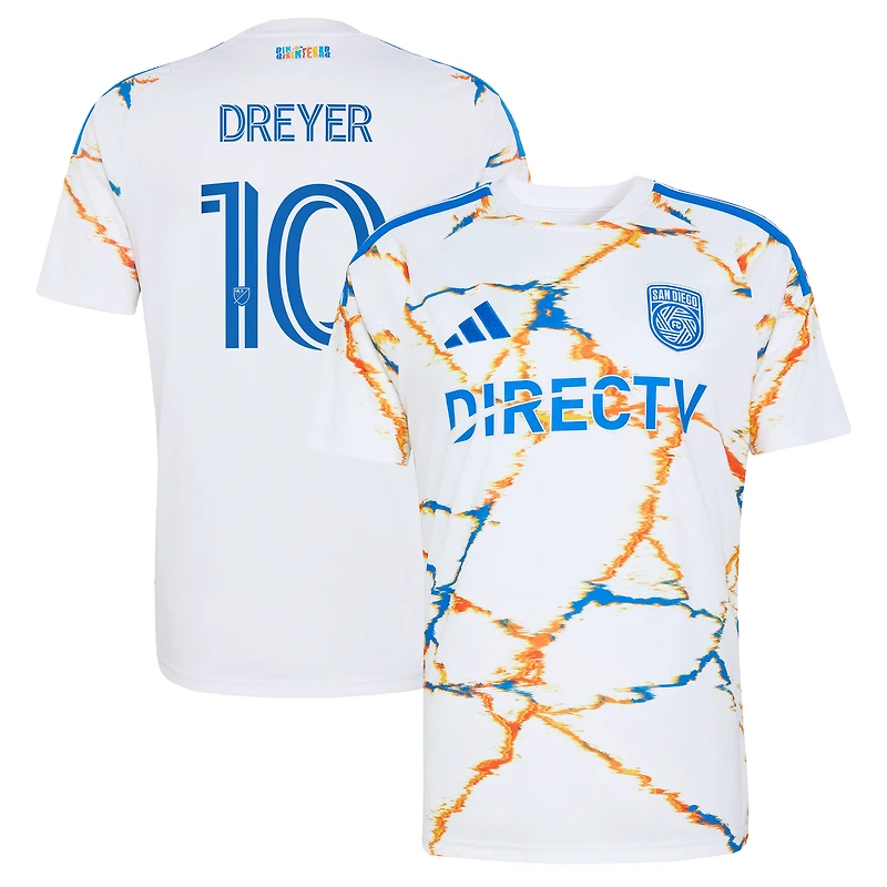 Men's adidas Anders Dreyer White San Diego FC  2026 Unprecedented Unity Kit Replica Jersey