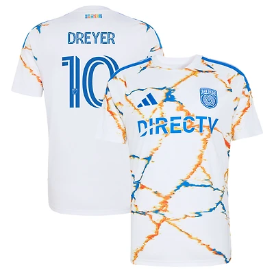 Men's adidas Anders Dreyer White San Diego FC  2026 Unprecedented Unity Kit Replica Jersey