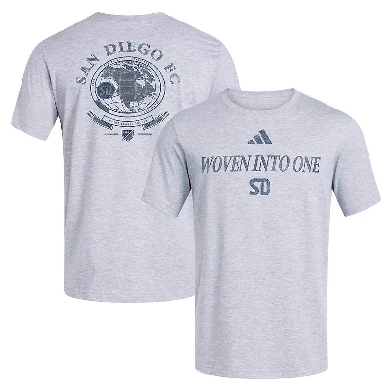 T-shirt adidas pour homme, gris chiné, San Diego FC World Pitch