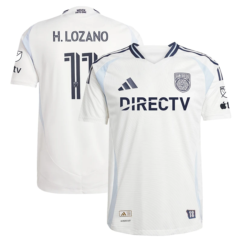 Men's adidas Hirving Lozano White San Diego FC 2025 Woven Into One Authentic Player Jersey