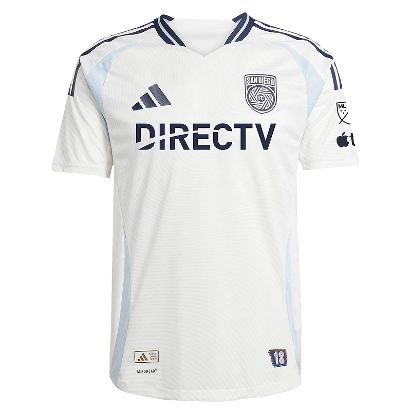 maillot de joueur authentique tissé en un seul adidas Hirving Lozano blanc San Diego FC 2025 pour homme