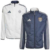 Men's adidas Navy/White San Diego FC 2025 Anthem Reversible Full-Zip Jacket