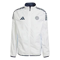 Men's adidas Navy/White San Diego FC 2025 Anthem Reversible Full-Zip Jacket