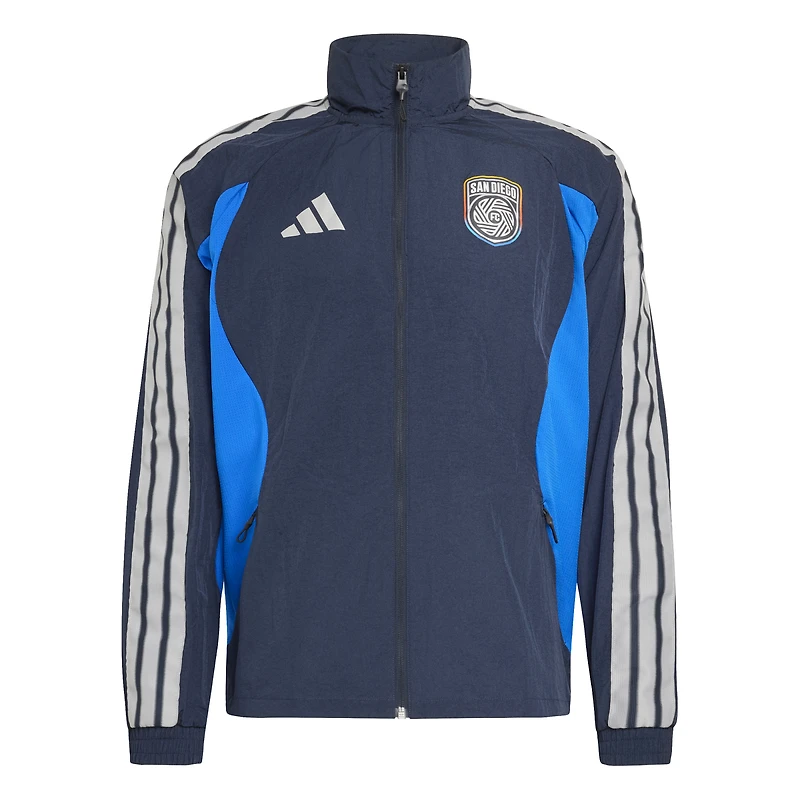 Veste raglan zippée adidas San Diego FC 2026 Anthem bleu marine pour homme