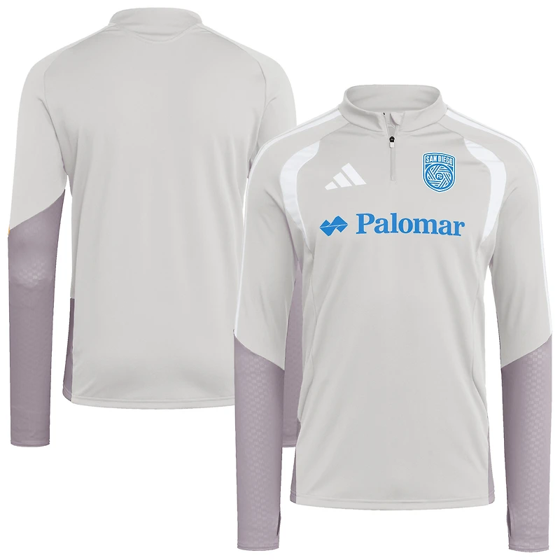 Men's adidas Silver San Diego FC 2026 Tiro Competition Quarter-Zip Training Top
