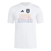 T-shirt adidas blanc San Diego FC 2025 pour homme avec maillot Hook AEROREADY