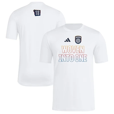 Men's adidas  White San Diego FC 2025 Jersey Hook AEROREADY T-Shirt