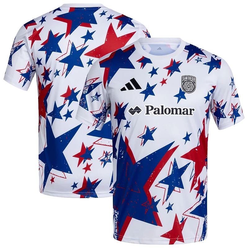 Maillot d'avant-match adidas blanc San Diego FC 2026 Americana pour homme