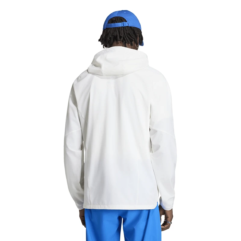 Men's adidas White San Diego FC Tiro Travel Full-Zip Hooded Windbreaker