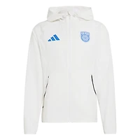 Men's adidas  White San Diego FC Tiro Travel Full-Zip Hooded Windbreaker
