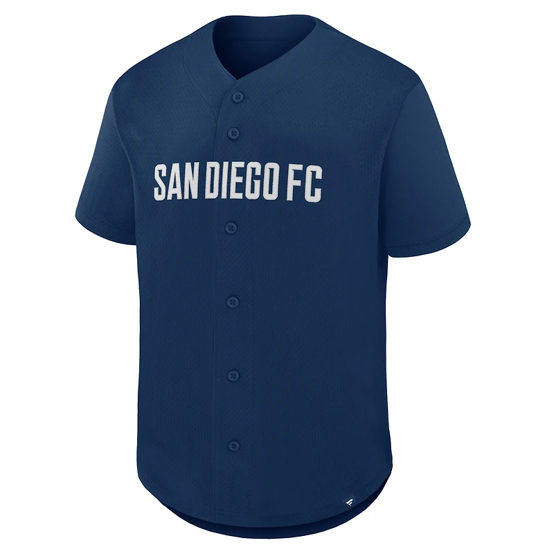 Men's Fanatics Navy San Diego FC Maximum Intensity Button-Up Jersey