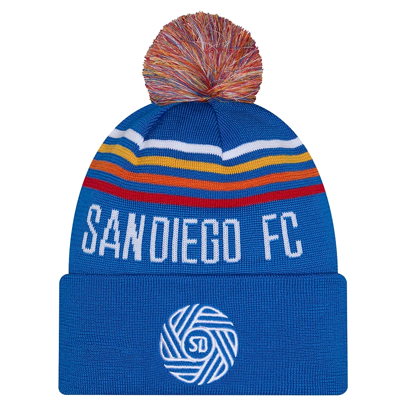 Bonnet à revers New Era Royal San Diego FC 2026 pour homme, avec pompon.
