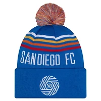 Bonnet à revers New Era Royal San Diego FC 2026 pour homme, avec pompon.