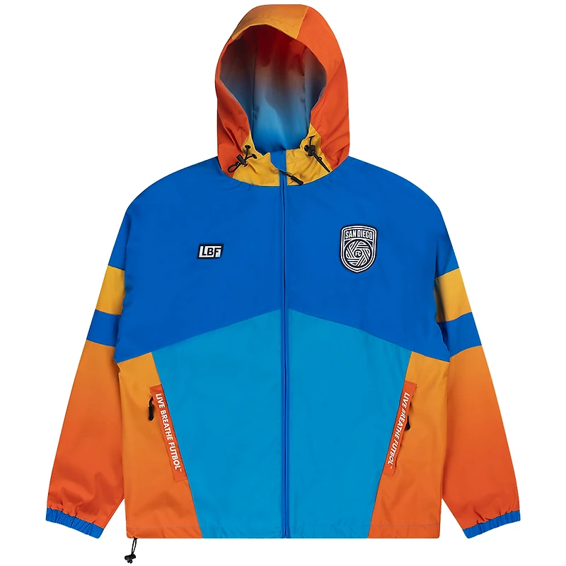 Unisex Live Breathe Futbol  Blue/Orange San Diego FC Gradient Community Full-Zip Anorak Jacket