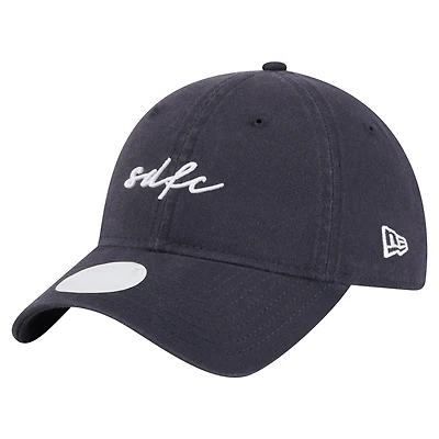 Women's New Era  Navy San Diego FC Script 9TWENTY Adjustable Hat