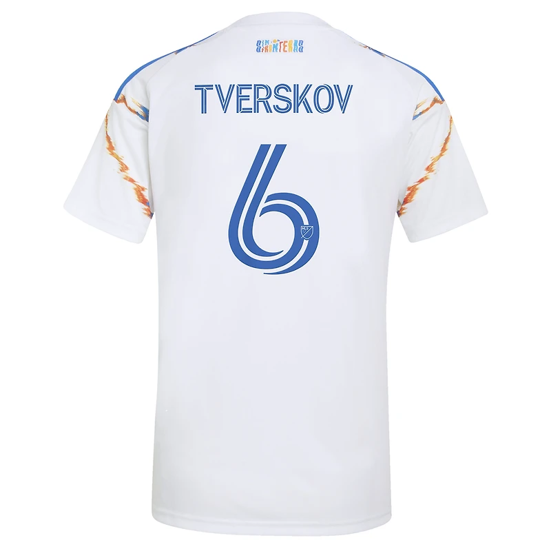 Maillot réplique adidas Jeppe Tverskov blanc San Diego FC 2026 Unprecedented Unity pour femme
