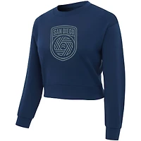 Haut court à manches longues en tricot Darby bleu marine San Diego FC Tri-Blend pour femme