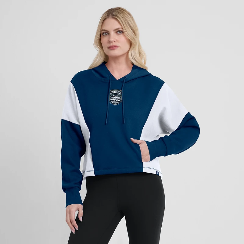 Women's Fanatics Navy San Diego FC Oversized Legacy Goalkeeper Pullover Hoodie