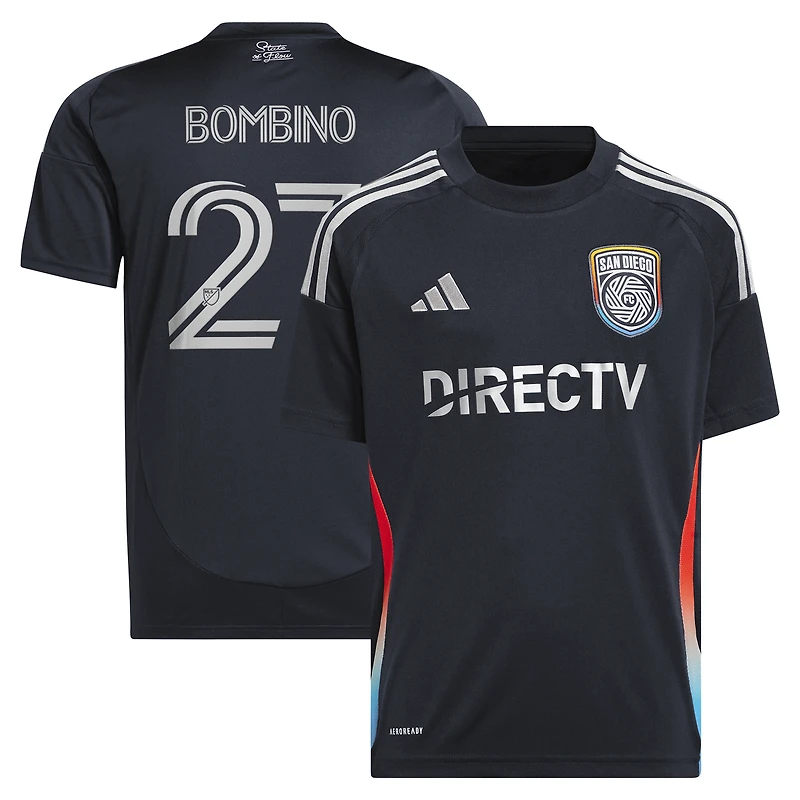 Maillot réplique adidas Luca Bombino bleu marine San Diego FC 2025 State of Flow pour enfant