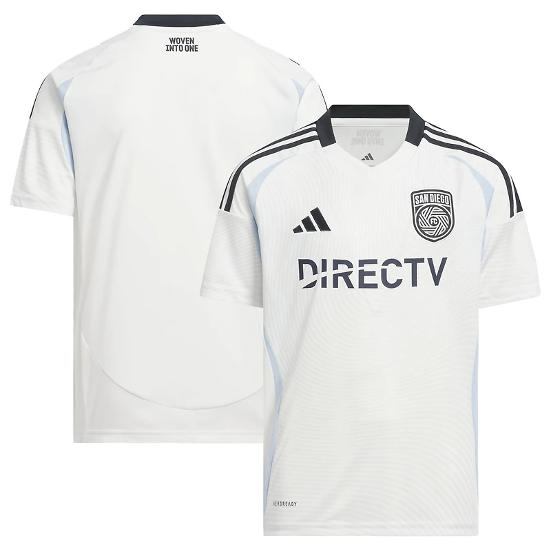 Youth adidas  White San Diego FC 2025 Woven Into One Replica Jersey