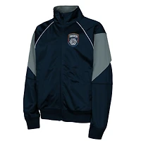 Veste de survêtement zippée intégrale noire et grise à blocs couleurs San Diego FC pour jeunes la marque Outerstuff