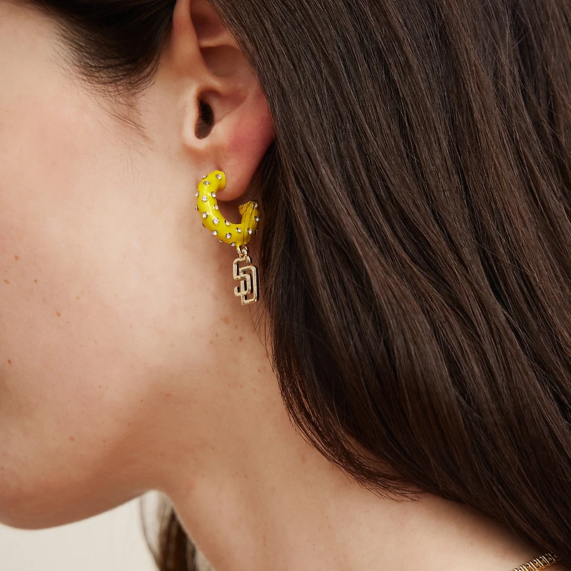BaubleBar  San Diego Padres Enamel Hoop Earrings
