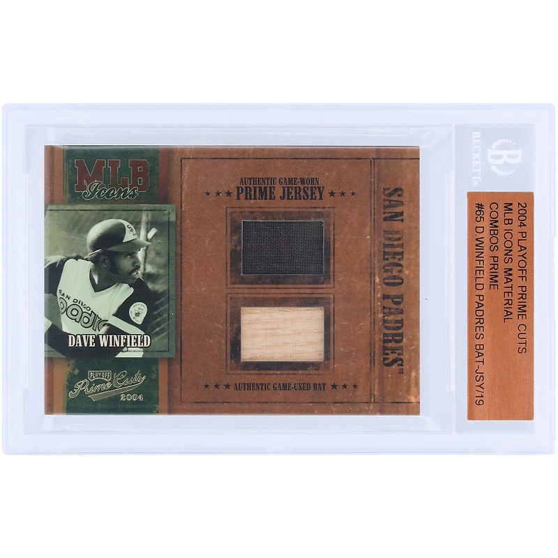 Dave Winfield San Diego Padres 2004 Playoff Prime Cuts Dual Game Used Relics #MLB-65 #6/19 Card