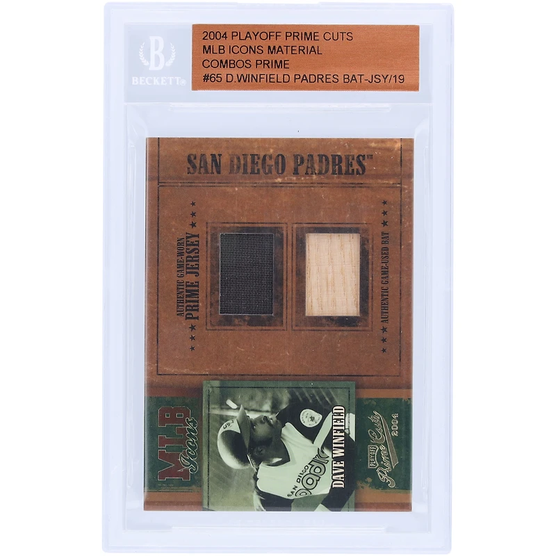 Dave Winfield San Diego Padres 2004 Playoff Prime Cuts Dual Game Used Relics #MLB-65 #6/19 Card