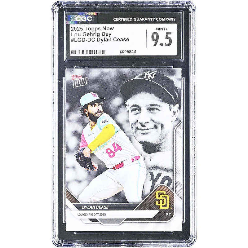 Dylan Cease San Diego Padres 2025 Topps Now Lou Gehrig Day #LGD-DC CGC Authenticated 9.5 Card