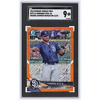 Fernando Tatis Jr. San Diego Padres 2018 Bowman Chrome Prospects Orange Shimmer Refractor #BCP114 #22/25 SGC Authenticated 9 Card