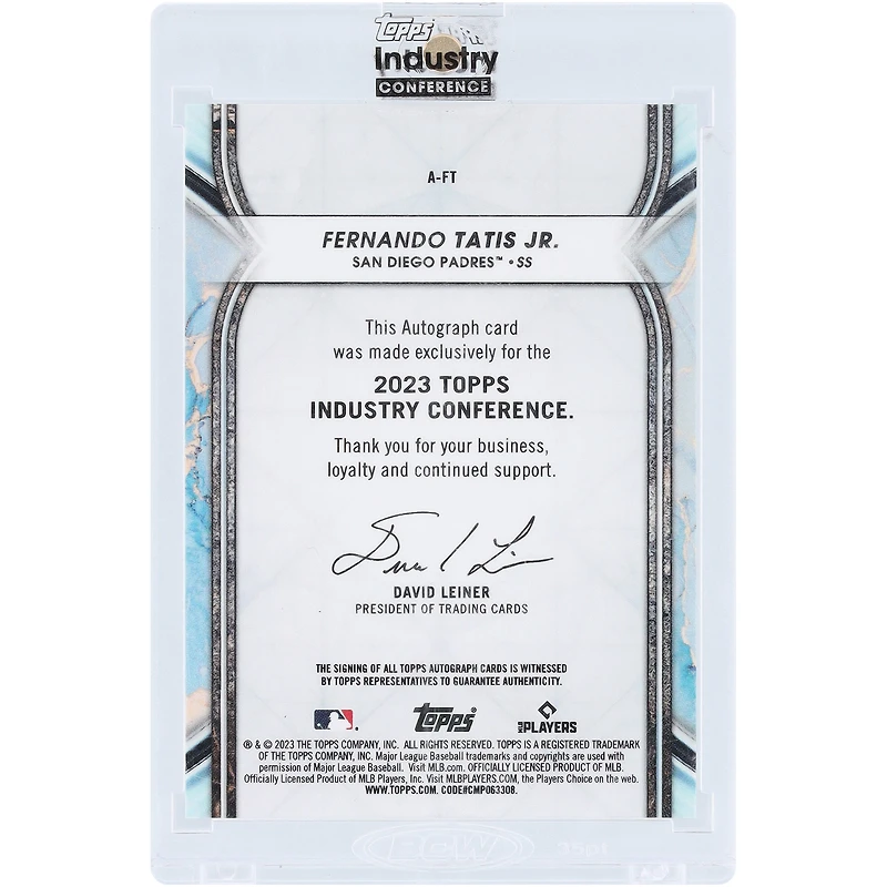 Fernando Tatis Jr. San Diego Padres Autographed 2023 Topps Industry Conference #A-FT #1/1 Card