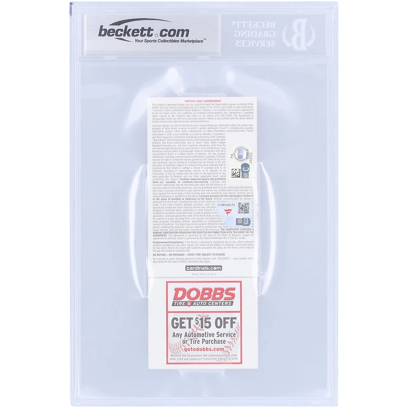 Fernando Tatis Jr. San Diego Padres Autographié Career Home Run #2 Beckett Fanatics Witnessed Authentifié 7/10 Ticket du 5 avril 2019 avec l'inscription « Career Home Run #2