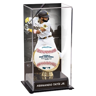 Vitrine de présentation des gants dorés des Padres de San Diego de Fernando Tatis Jr avec image