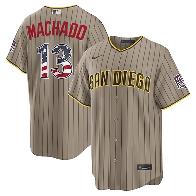 Fourth of July Men's San Diego Padres Manny Machado Nike Sand USA 250 Stadium Jersey