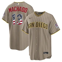 Fourth of July Men's San Diego Padres Manny Machado Nike Sand USA 250 Stadium Jersey