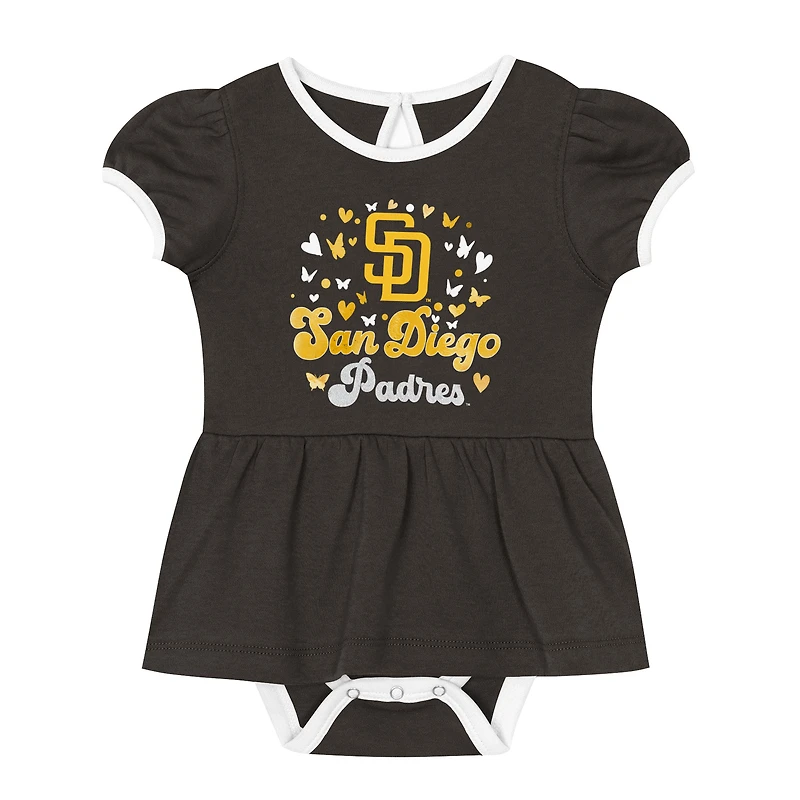 Girls Newborn Outerstuff San Diego Padres Play Day Bodysuit, Headband & Booties Set