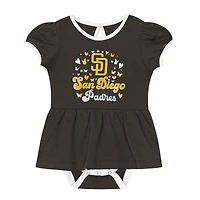 Girls Newborn Outerstuff San Diego Padres Play Day Bodysuit, Headband & Booties Set
