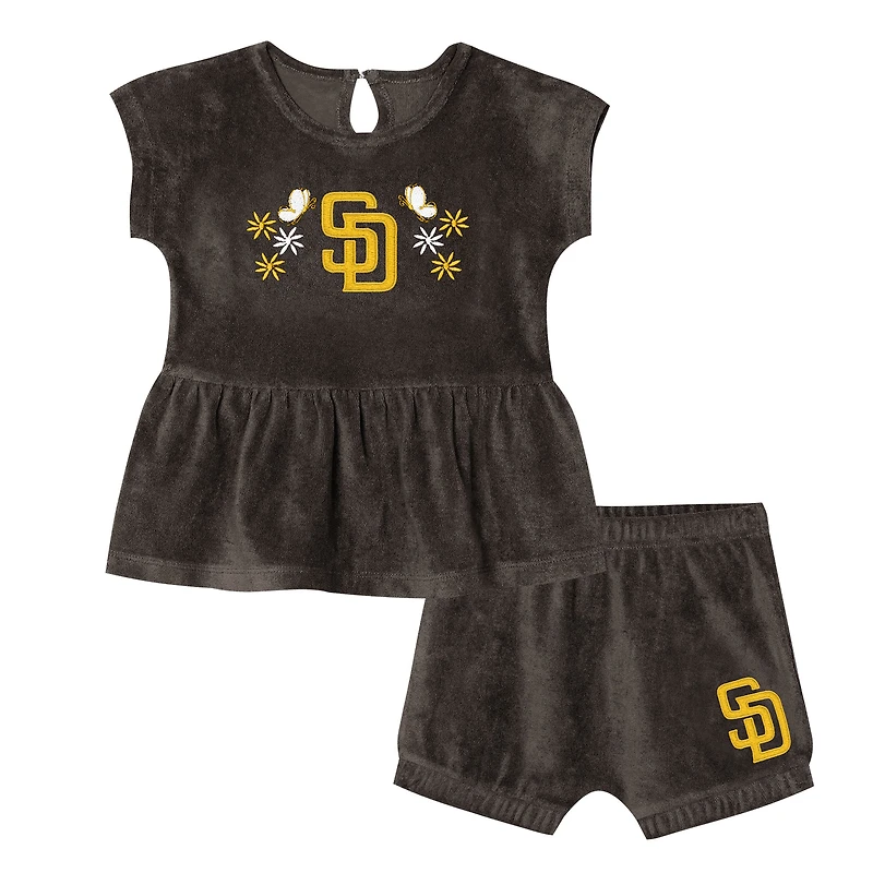 Girls Preschool Outerstuff  Brown San Diego Padres Fashion Top & Shorts Set