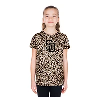 T-shirt New Era marron San Diego Padres Leopard pour filles