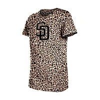Girls Youth New Era  Brown San Diego Padres Leopard T-Shirt