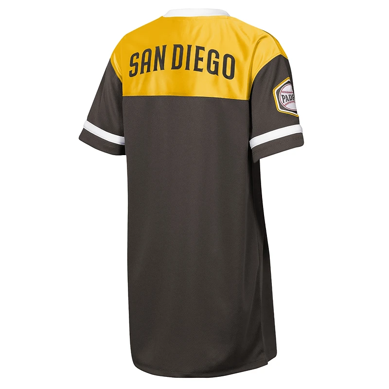 Girls Youth Outerstuff  Brown San Diego Padres Big League Cheer V-Neck T-Shirt Dress