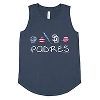 Girls Youth Soft as a Grape Denim San Diego Padres Americana Tank Top
