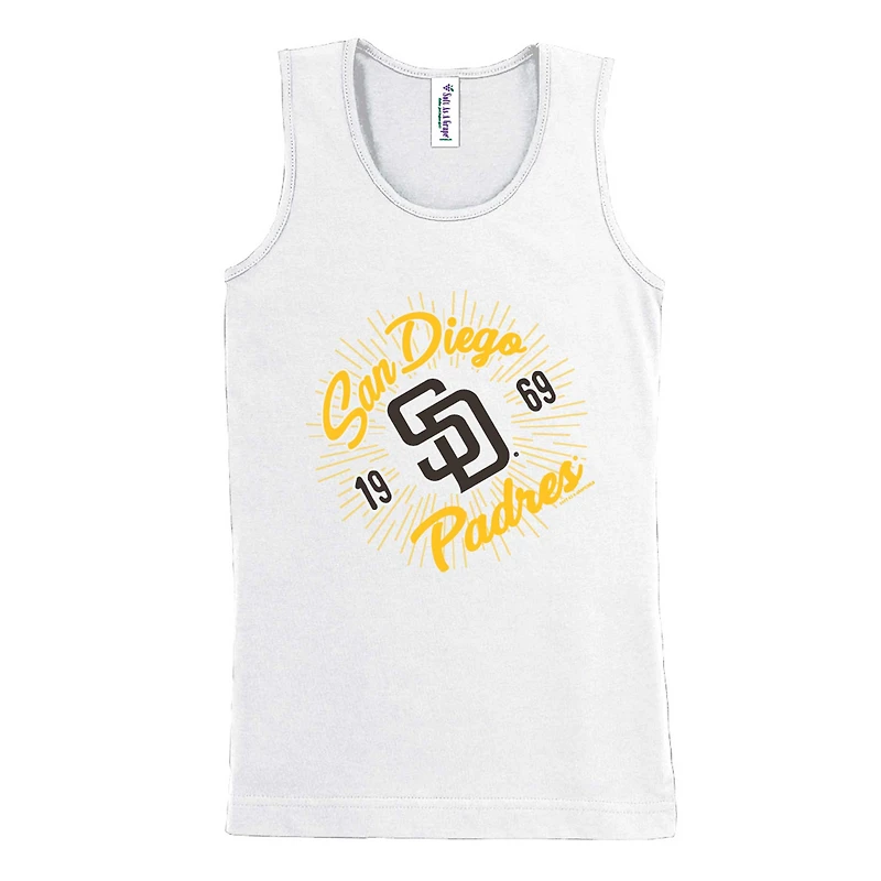 Girls Youth Soft as a Grape White San Diego Padres Tank Top