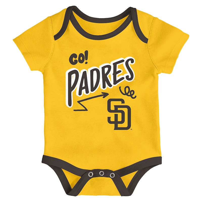 Infant & Newborn Outerstuff San Diego Padres All Day Play Three-Piece Bodysuit Set